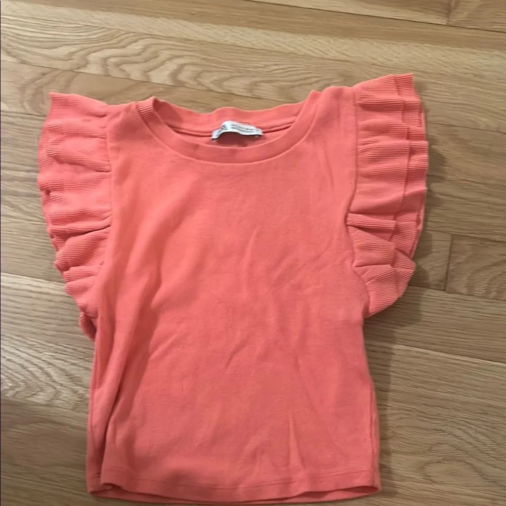 Ruffled Sleeve Coral Top from Zara - Picture 4 of 5